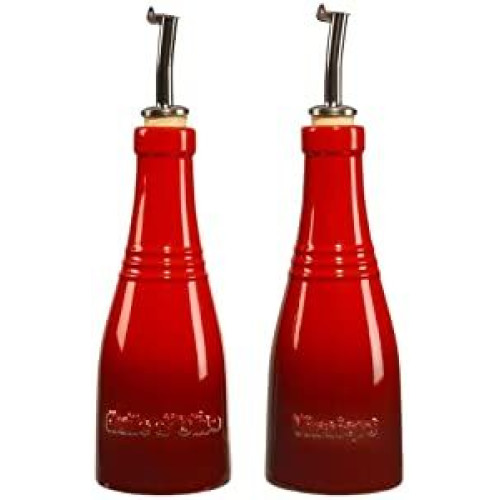 LE CREUSET Conj. Oleo e Vinagre, vermelho, Cerâmica