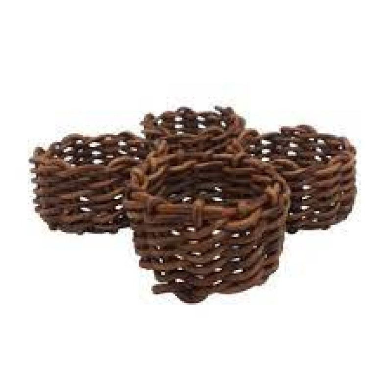 Jogo 4 Anéis p/ Guardanapo de Plástico Rattan 4,5cm - LYOR