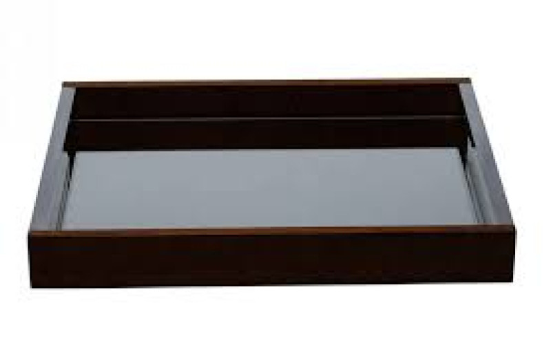 BANDEJA MADEIRA COM ESPELHO NATURALS 46X26X5cm WOLFF