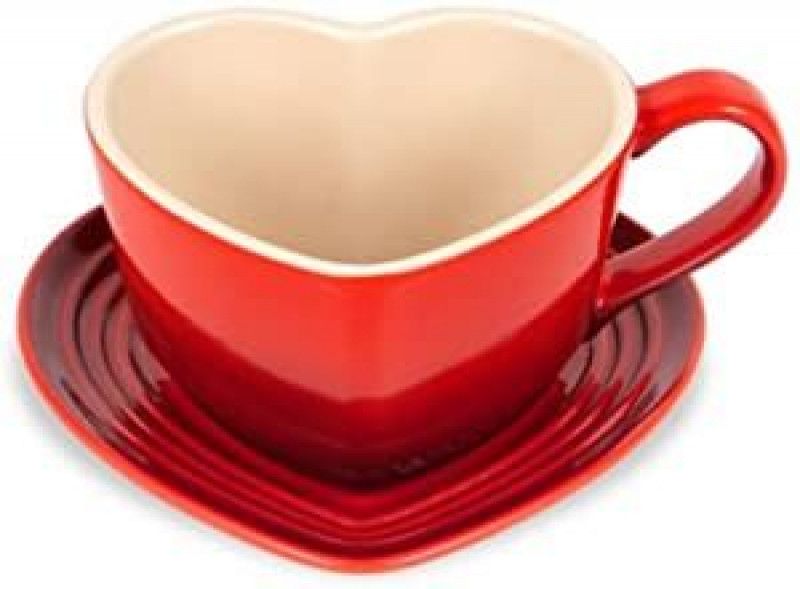  Caneca Coração com Pires 350 ML Vermelho Le Creuset