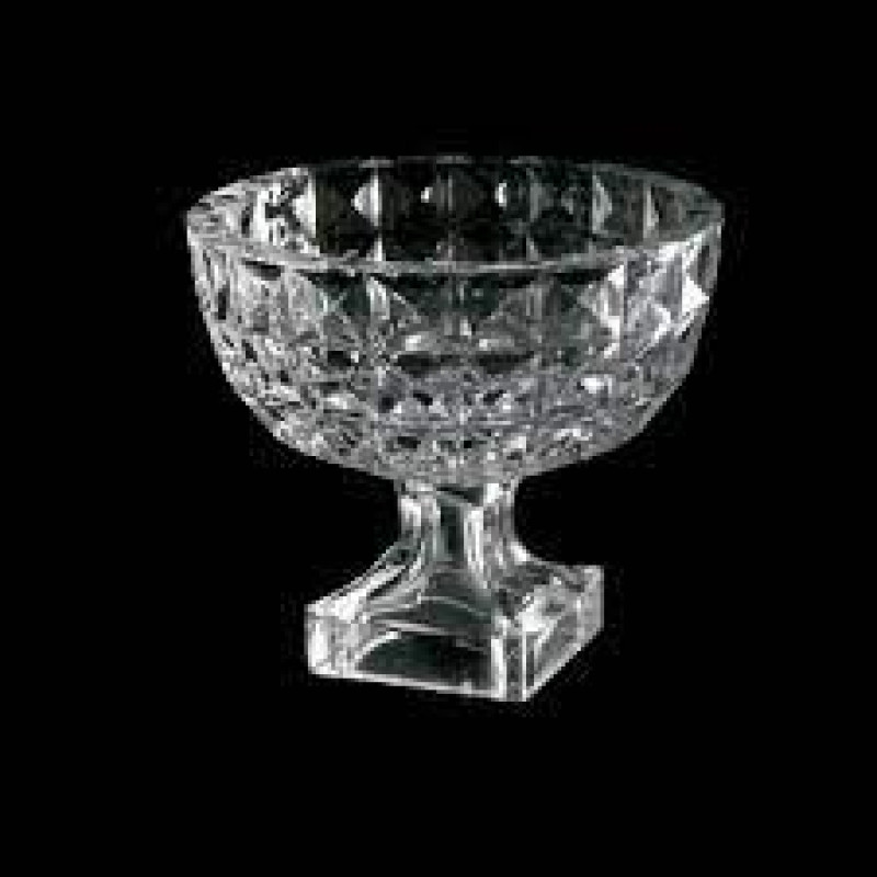 Centro De Mesa Cristal Com Pé Aquamarine 24,5 cm - CLASS HOME