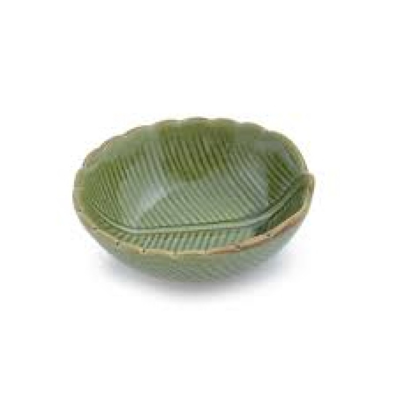  Centro de mesa em cerâmica Lyor Banana Leaf 11,5x10cm verde