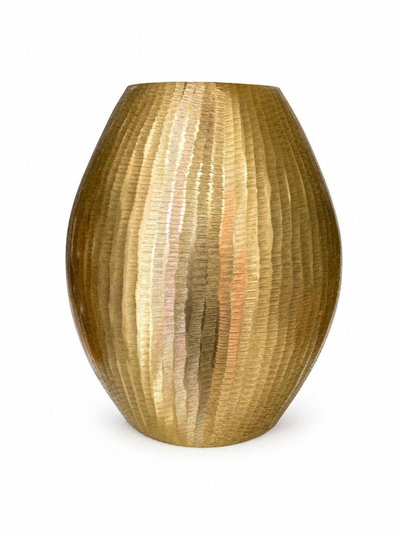 VASO ALUMINIO DOURADO 18X30X39 CM HUBME