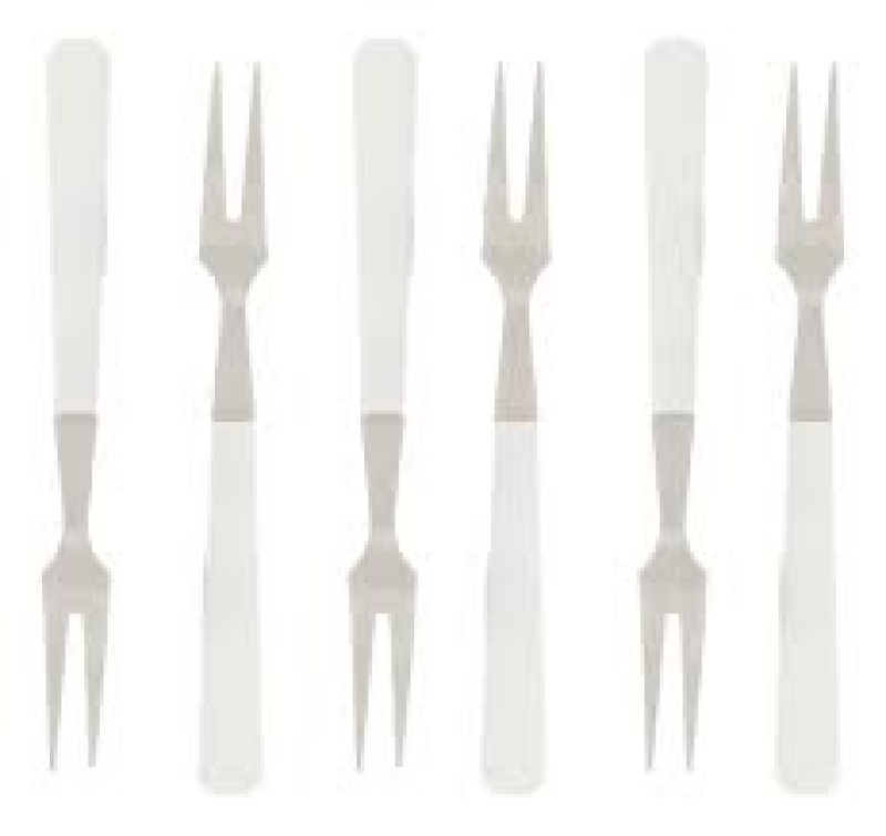 Kit 6 Garfos P/ Petiscos Aperitivos Aço Inox LYOR