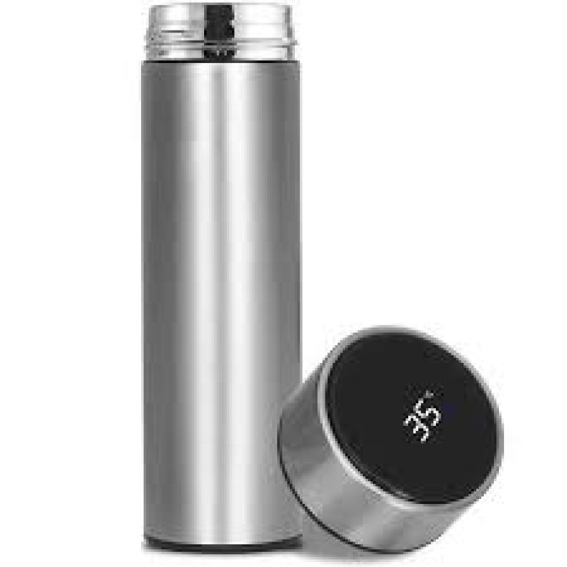 GARRAFA TÉRMICA DE AÇO INOX COM TERMOMETRO EM LED 500ML WOLFF
