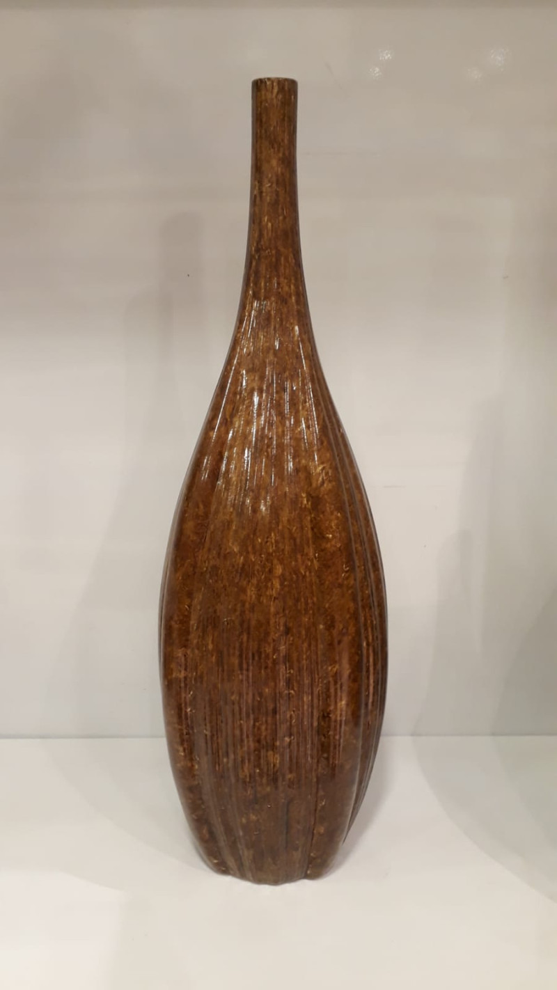 Vaso de Chão Decorativo Garrafa Sevilha  Marrom Petra