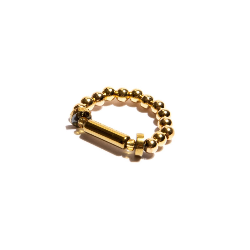 Anel de Hematita dourada, cristais banhado em ouro M