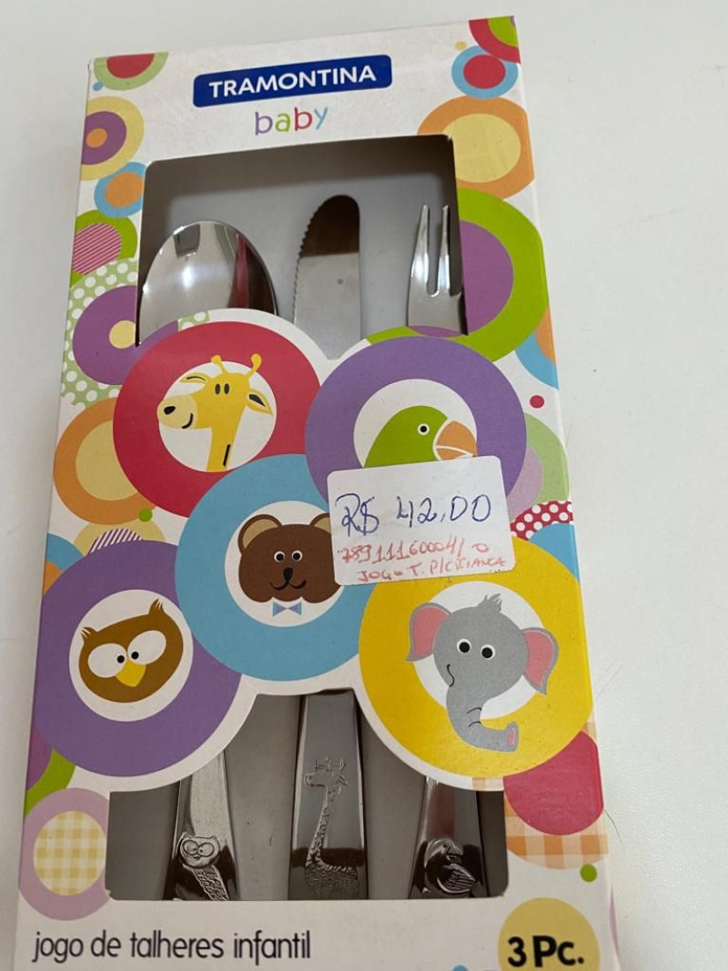 Jogo De Talheres Infantil 3 Peças Tramontina Baby Friends