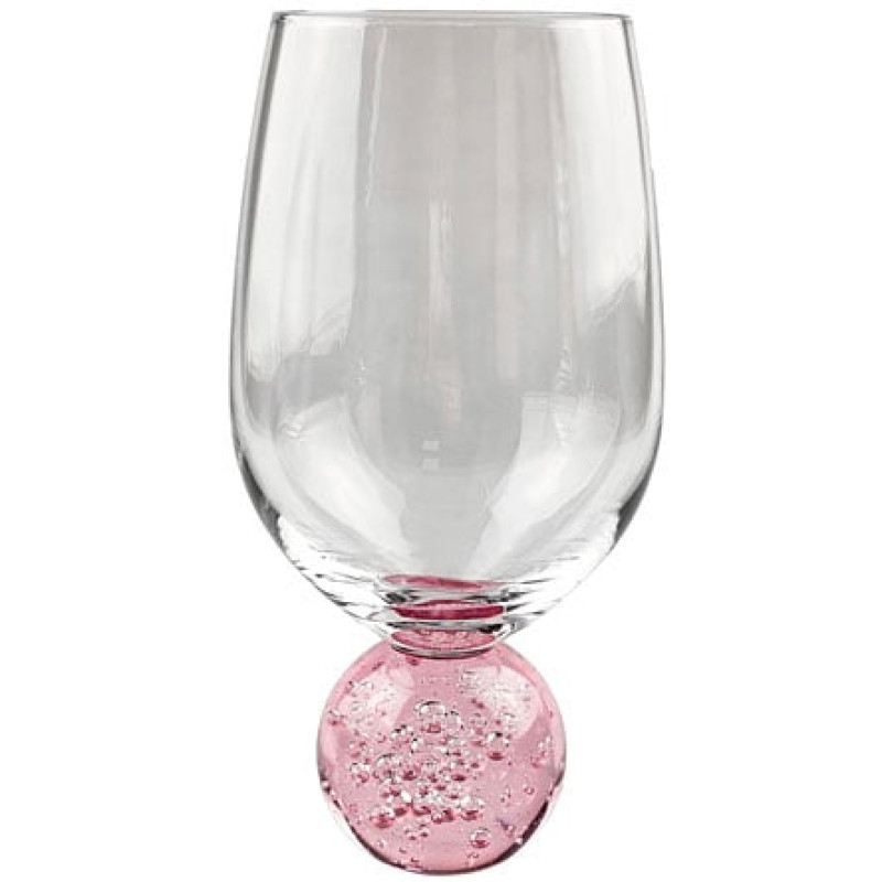 Jogo 6 Taças de vidro Bubble Orbe rose 400 ml