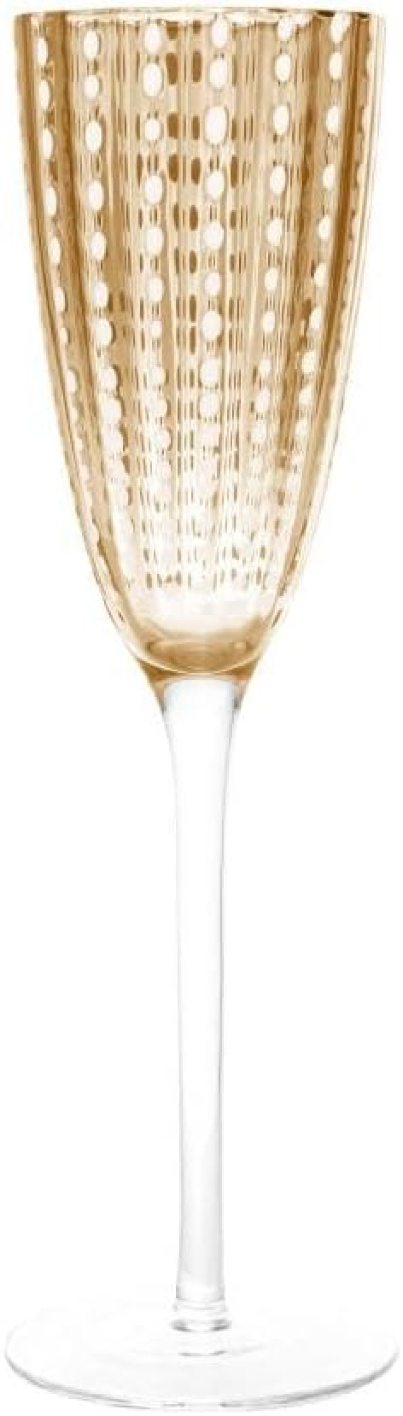  Kit 2 Taças Champanhe De Vidro Orquídea Âmbar 200ml