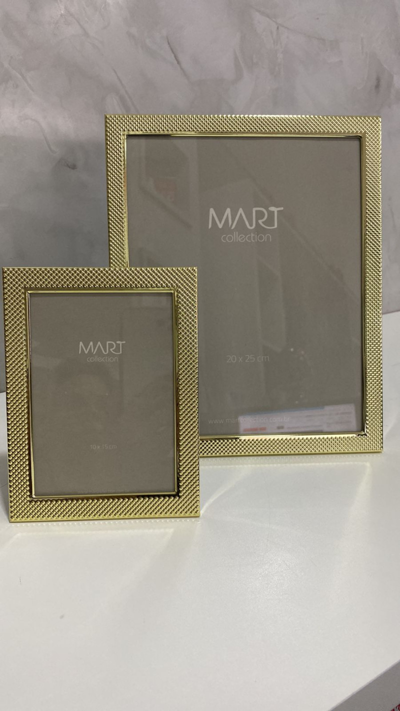 PORTA RETRATO METAL DOURADO MART 10X15
