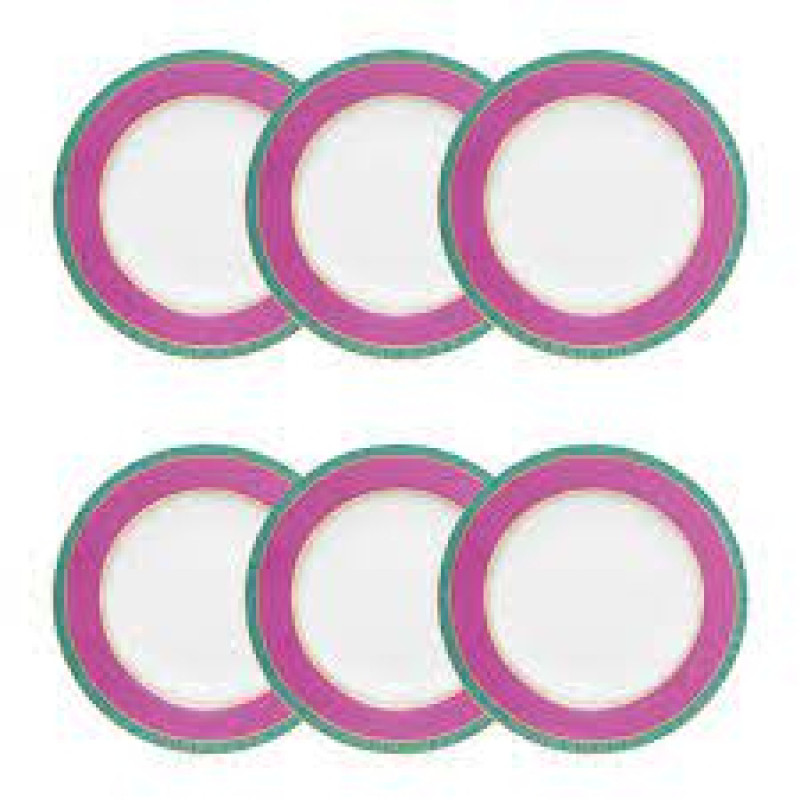 Conjunto de 6 Pratos Fundos Flamingo Joia Brasileira
