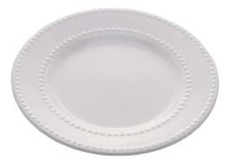 JOGO COM 6  Pratos Rasos de Porcelana New Bone Pearl Branco lyor