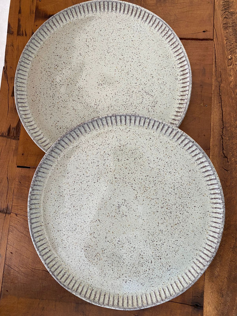 CONJUNTO C/ 6 PRATOS RASO LINHAS PISTACHE Ø 27,5 CM Porto Brasil