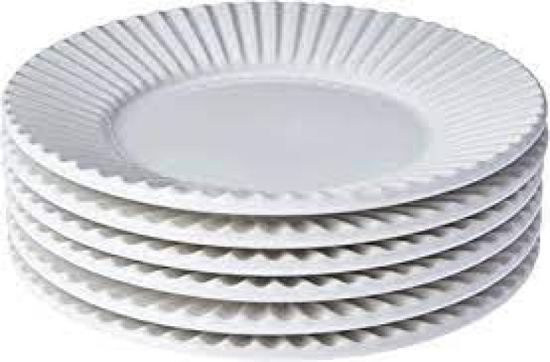 Porto Brasil Conjunto Com 6 Pratos Rasos Plissé Branco