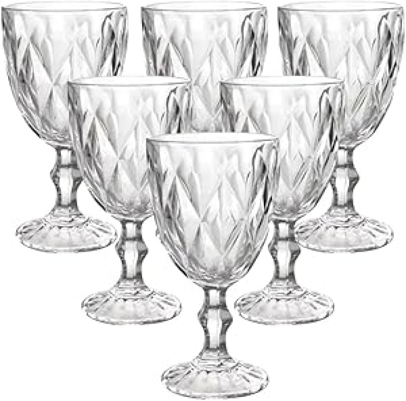 Jogo De Taças De Vidro Diamond Cristal 6 Unidades 340 Ml