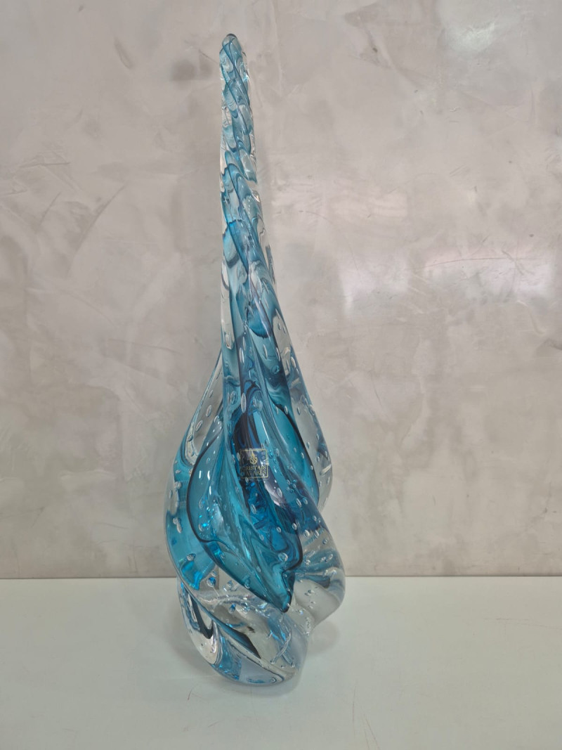 Gota de Decoração em Murano - Aquamarine - Screw - Tamanho P