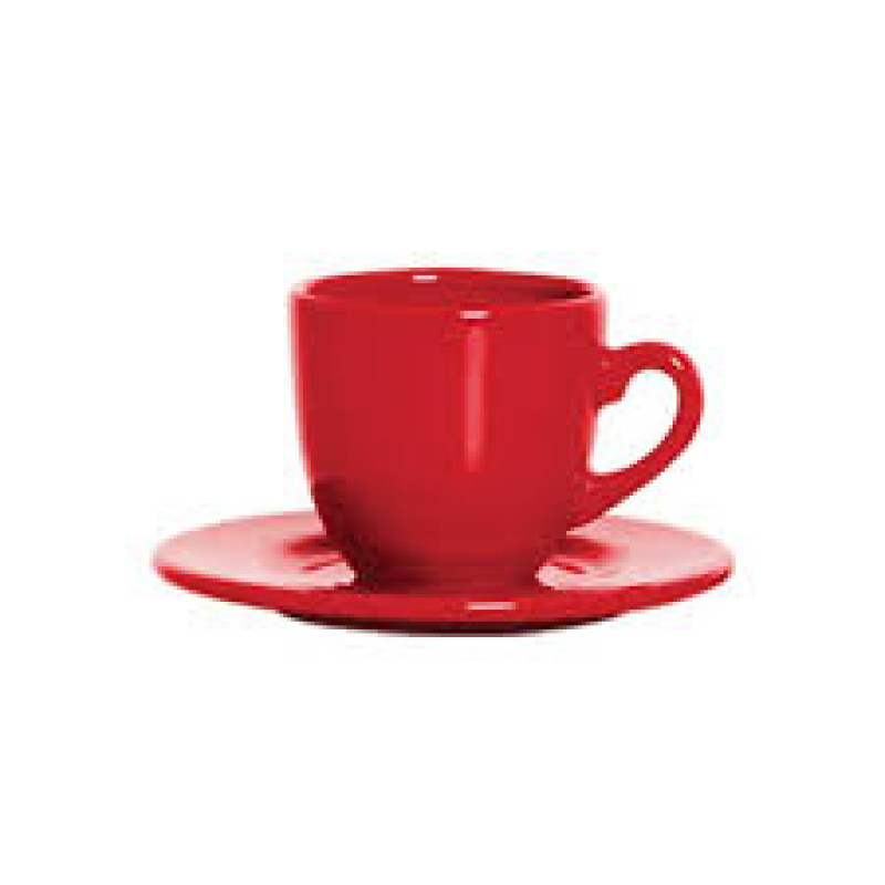 JOGO COM 6 XÍCARAS VERMELHAS PARA CAFE