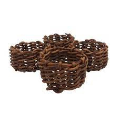 Jogo 4 Anéis p/ Guardanapo de Plástico Rattan 4,5cm - LYOR