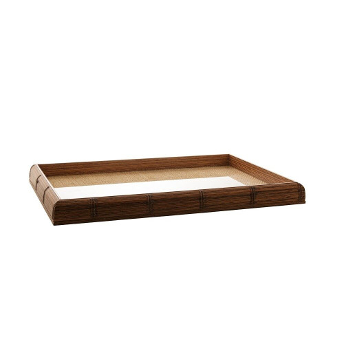 Bandeja Madeira Bambu C/Sisal Natural WOLFF 38X24X4CM