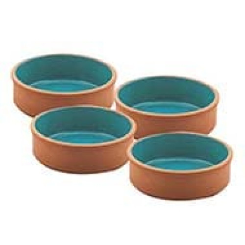 Jogo de 4 bowls em ceramica 80 ml D8xA3.5cm cor azul