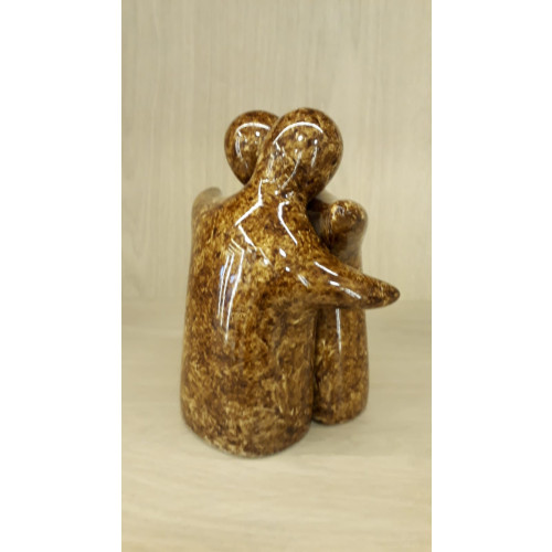 Escultura Enamorados Marrom