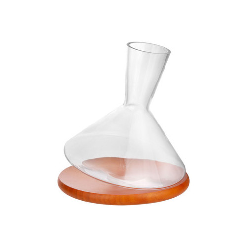Decanter em Cristal com Base de Madeira 2.3L - Fracalanza