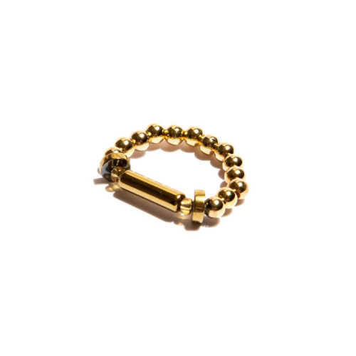Anel de Hematita dourada, cristais banhado em ouro M
