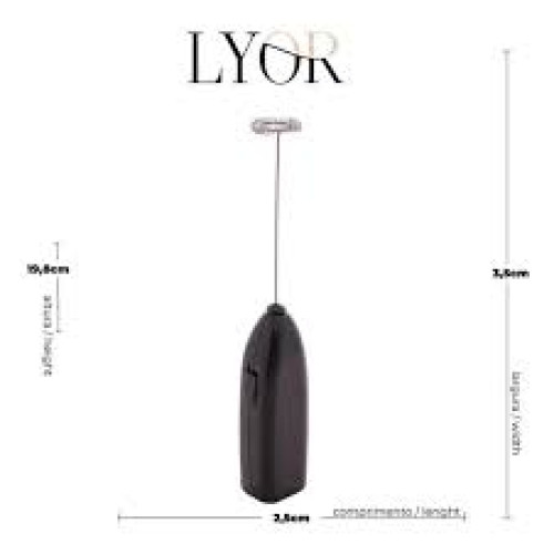 MINI MIXER ELÉTRICO PARA BEBIDAS DE INOX E PLÁSTICO - LYOR
