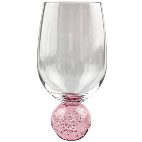 Jogo 6 Taças de vidro Bubble Orbe rose 400 ml