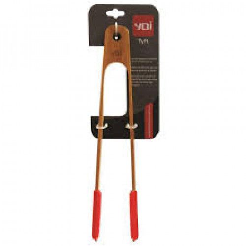 Pegador de bambu e silicone vermelho 30cm - Tyft