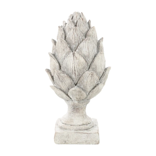 PINHA DECORATIVA OFF WHITE 11X11X22CM HUBME