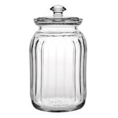 POTE DE VIDRO COM TAMPA EM VIDRO 2,5 LITROS