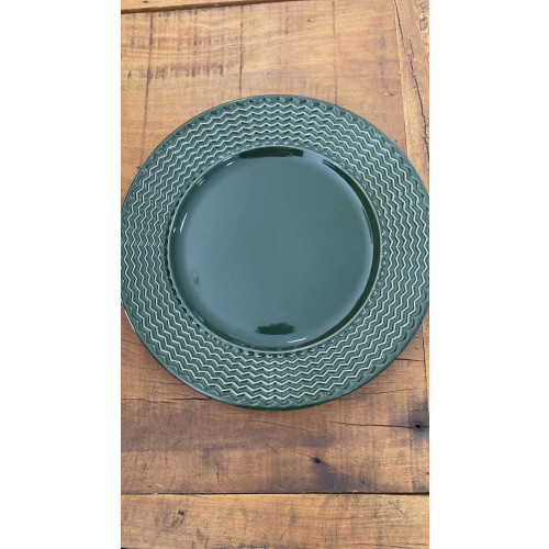 Jogo com 06 Pratos Rasos Mescla Botânico Verde - PORTO BRASIL