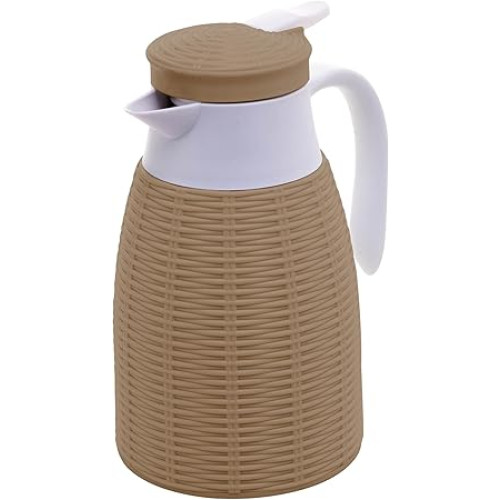 LYOR Garrafa Térmica de Plástico Rattan Marrom 1L 