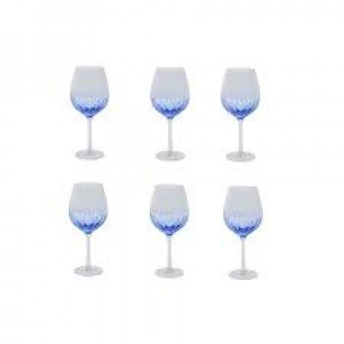Jogo de Taças para Vinho Tinto Bon Gourmet Craquelada AZUL 360 ml - 6 peças