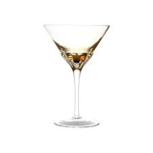 Jogo 4 Tacas Para Martini Craquelada De Vidro  Amber - Bon gourmet