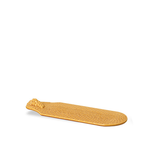 Tábua de queijo comprida mostarda 22,5 cm cerâmica