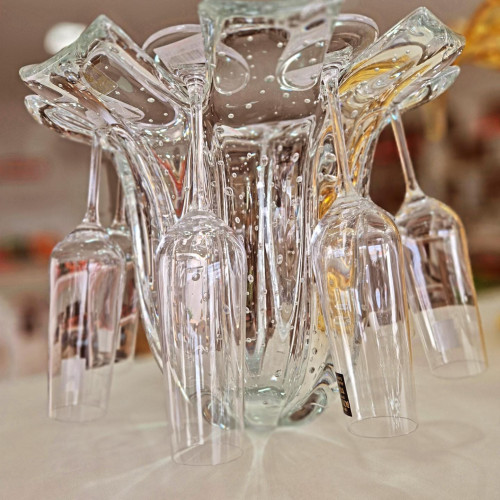Champanheira 8 taças de Decoração em Murano - Transparente - Tamanho Único