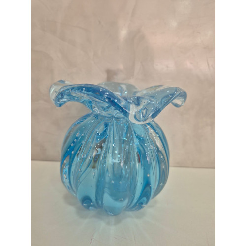 Vaso De Decoração Em Murano Trouxinha Love Aquamarine M