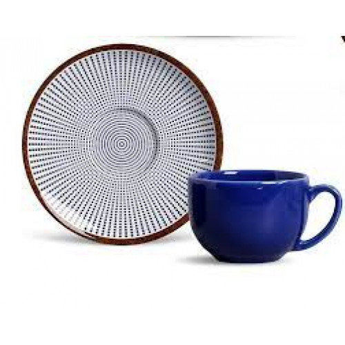 CONJUNTO C/ 6 XÍCARAS DE CHÁ C/ 6 PIRES COUP TARGET 260ml - Porto Brasil Cerâmica